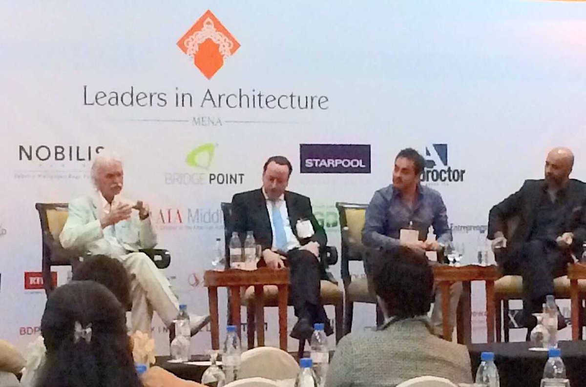 GAJArchitects's tweet photo. Brian Johnson sharing his wisdom on how to thrive in a post-recession world #ArchMENA. #LeadersInArchitecture http://t.co/ViOwmhkmlc