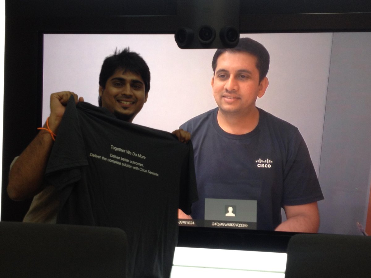pingwintweet's tweet photo. Surendra BG (Core Software Group) in Bangalore, and Hemanth Joshi (Cloud &amp; Managed Services) in Krakow, #TWDMCisco http://t.co/53zMOMqovR