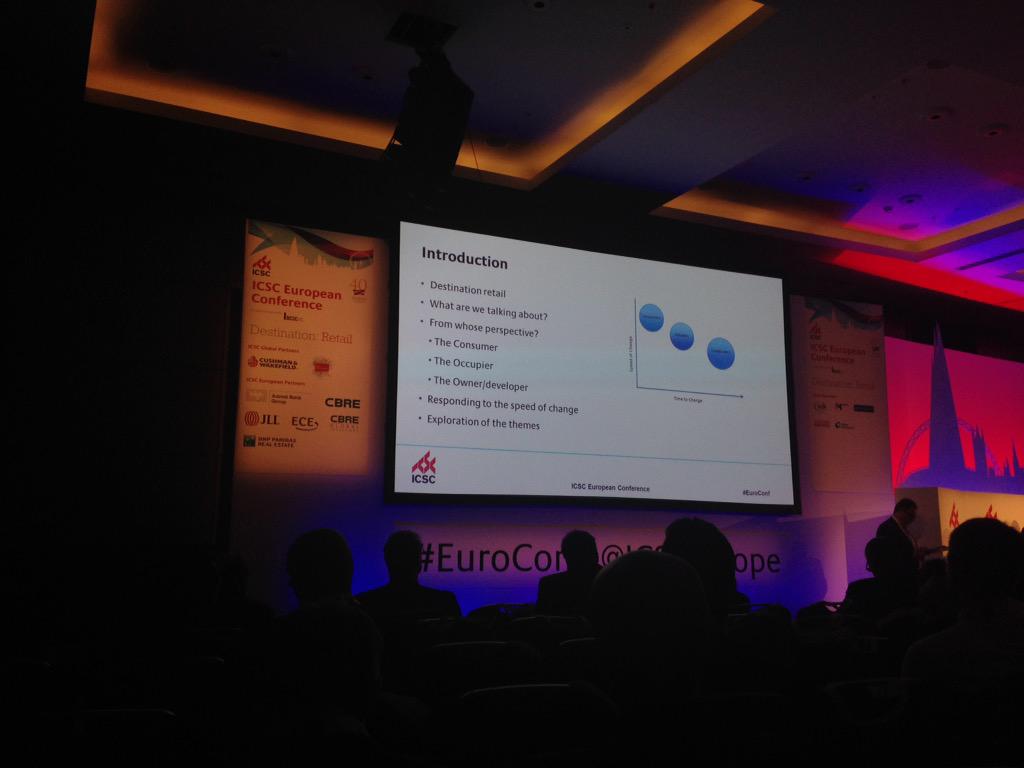 retailbeacon's tweet image. #EuroConf @CushWake @YvonneCourt1 launches Destination Retail #ICSCEUROPE conference in LDN. #onthebutton