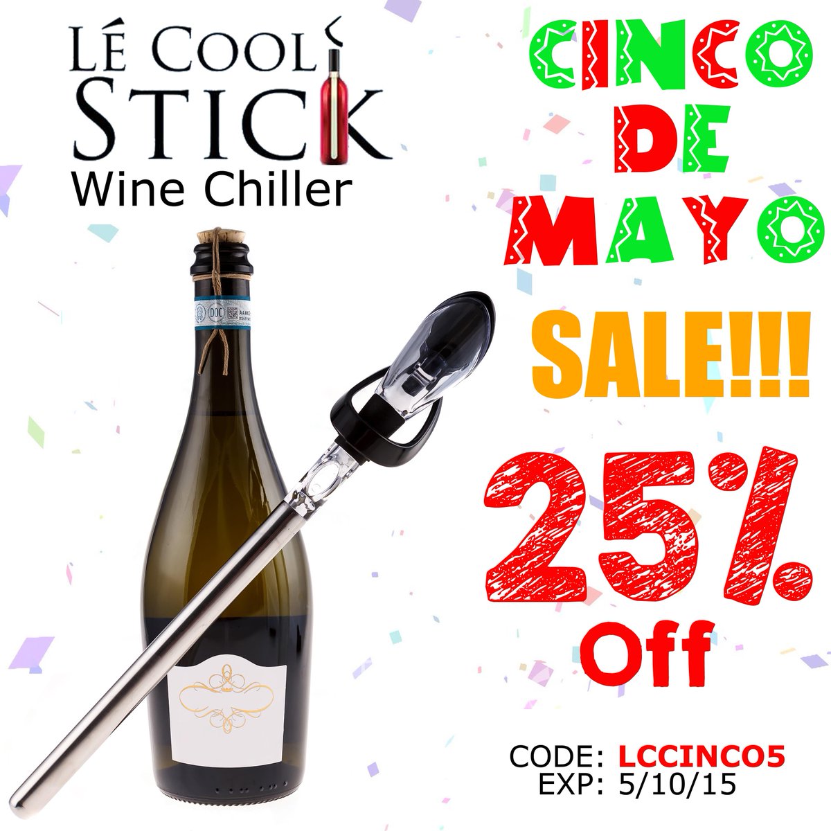 MyGlobalStyle's tweet image. Le Cool Stick 25% Off Cinco De Mayo SALE ow.ly/LQsNs CODE: LCCINCO5 #winechiller #CincoDeMayo