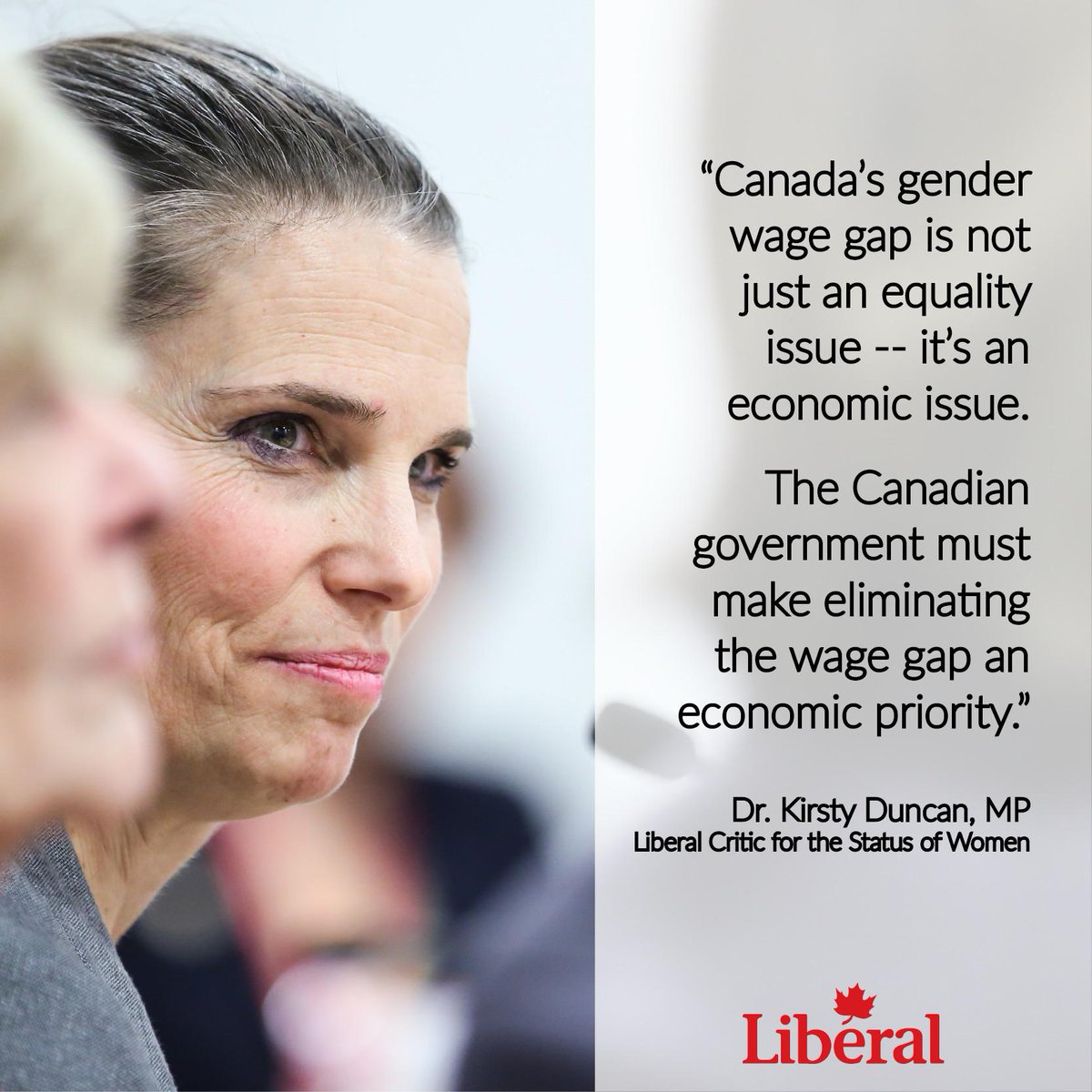 KirstyDuncanPhD's tweet photo. Canada’s gender wage gap isn’t just an equality issue, it’s an economic issue. RT if you agree. #EqualPayDay http://t.co/YvhwCI3li6