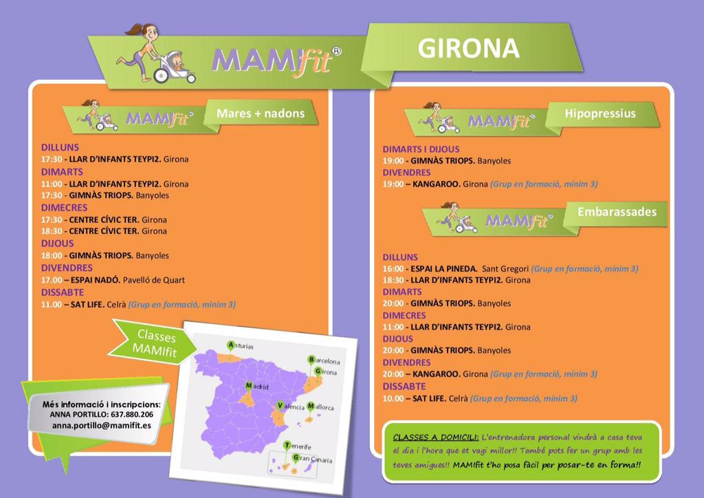 MAMIfitGirones's tweet photo. Agenda MAMIfit! Busca la teva classe i apunta't! Més info a anna.portillo@mamifit.es http://t.co/j3ZCYeJ9Xp