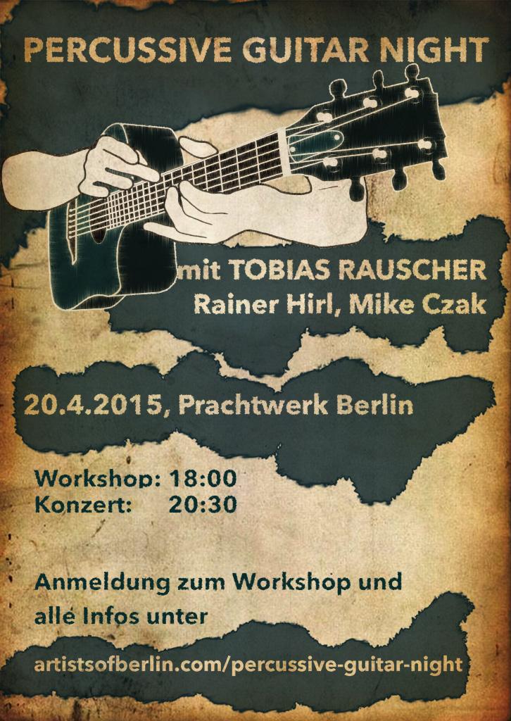 ArtistsOfBerlin's tweet photo. Today is the day! Heute ist der Tag! #percussiveguitarnight http://t.co/PdUIJwXFAC