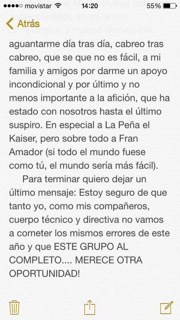 Gracias a todos por el apoyo esta temporada! Un abrazo