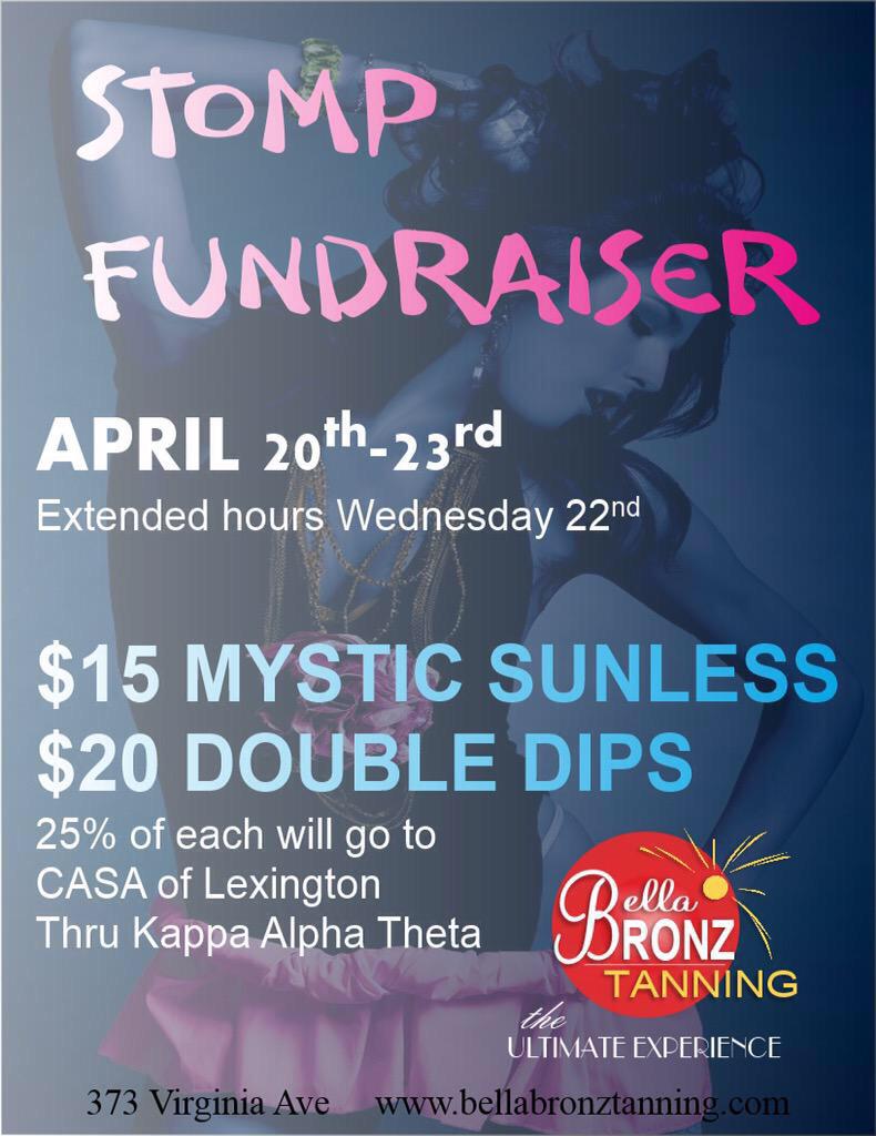 UKstomp2015's tweet photo. Take a study break and come out to bella bronze this week, 25% of your purchase goes to CASA and March of Dimes!! http://t.co/O1Lo9BJBhA