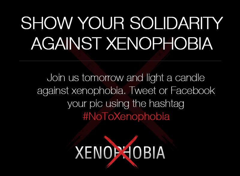 IanBredenkamp's tweet photo. Make your voice heard tomorrow night on #NoToXenophobia via social media - @lead_sa @KFMza @CapeTalk567 http://t.co/zSkmLaUJM7