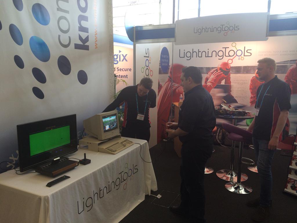 brettlonsdale's tweet image. Ready for the retro evening? #EvoConf have a play on an Amiga 500 or Atari 2600 @lightningtools