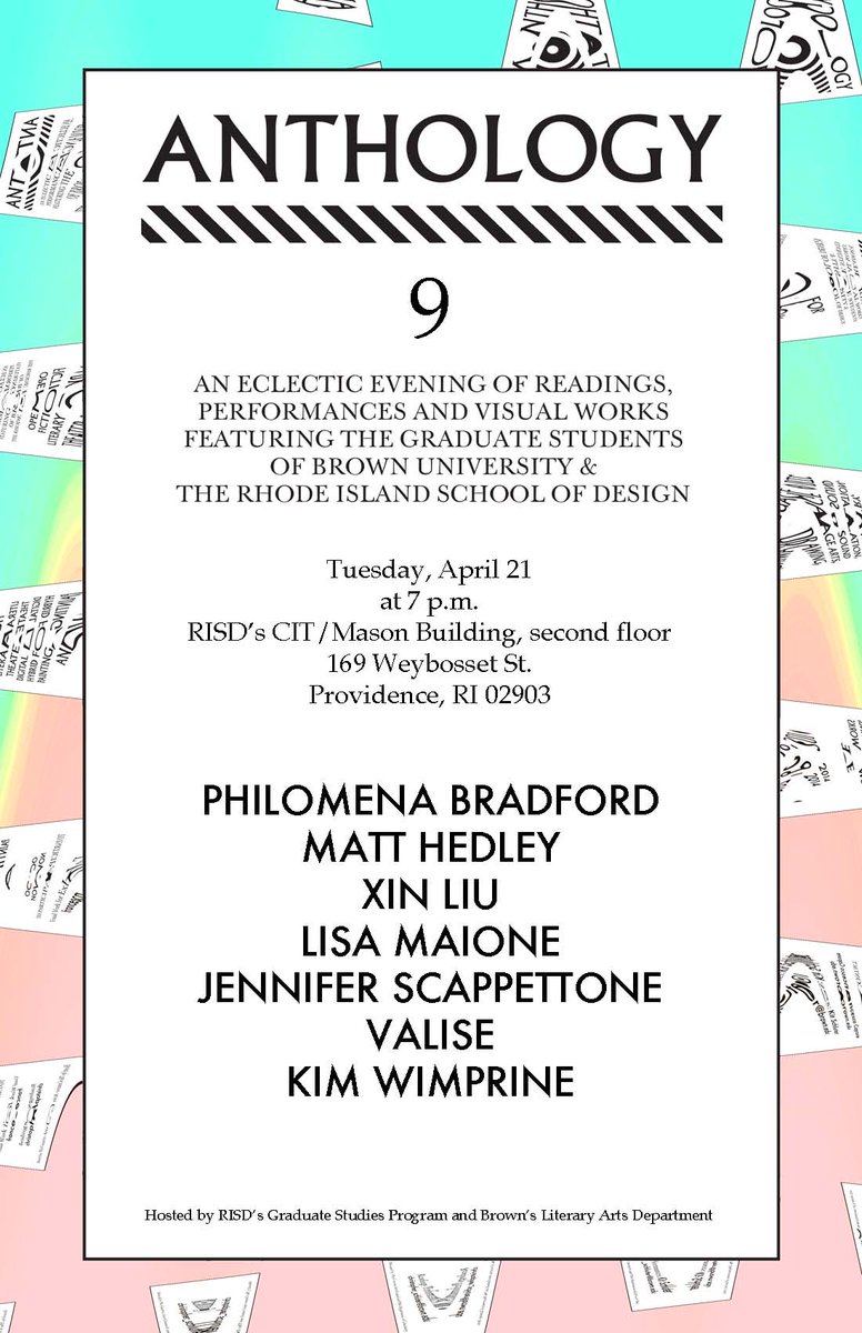 RISDWriting's tweet image. Put this great collaboration in your calendar: tomorrow, April 21, 7pm.