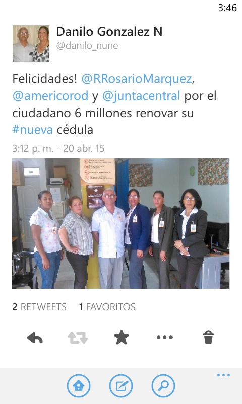danilo_nune's tweet photo. Felicitaciones!  @RRosarioMarquez, @americorod y @juntacentral en renovar 6 millones. #nuevacedula. Los Almácigos. http://t.co/PyMHqaJ2IE