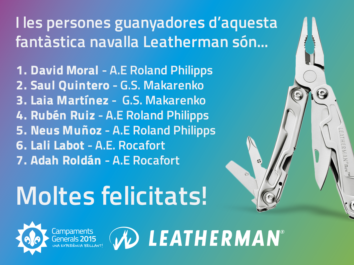 CCGG2015's tweet photo. Ja tenim les persones guanyadores de les navalles @leatherman_ES. Graciés per compartir l'última #ExperienciaBrillant http://t.co/cH2fKxwGlA