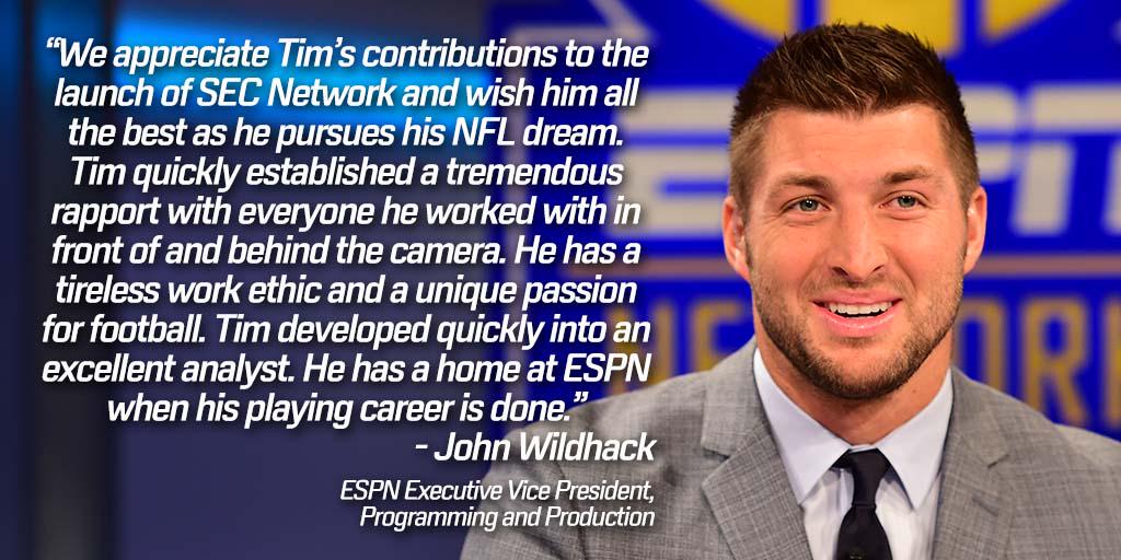 SECNetwork's tweet image. Best of luck @TimTebow!