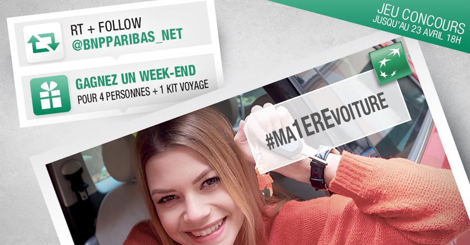 mabanque_bnpp's tweet photo. Une nouvelle voiture ? Gagnez un weekend pour 4 +1 kit voyage! Participez en RT&amp;Follow @BNPPARIBAS_NET #Ma1èrevoiture http://t.co/z1sylzL8wf