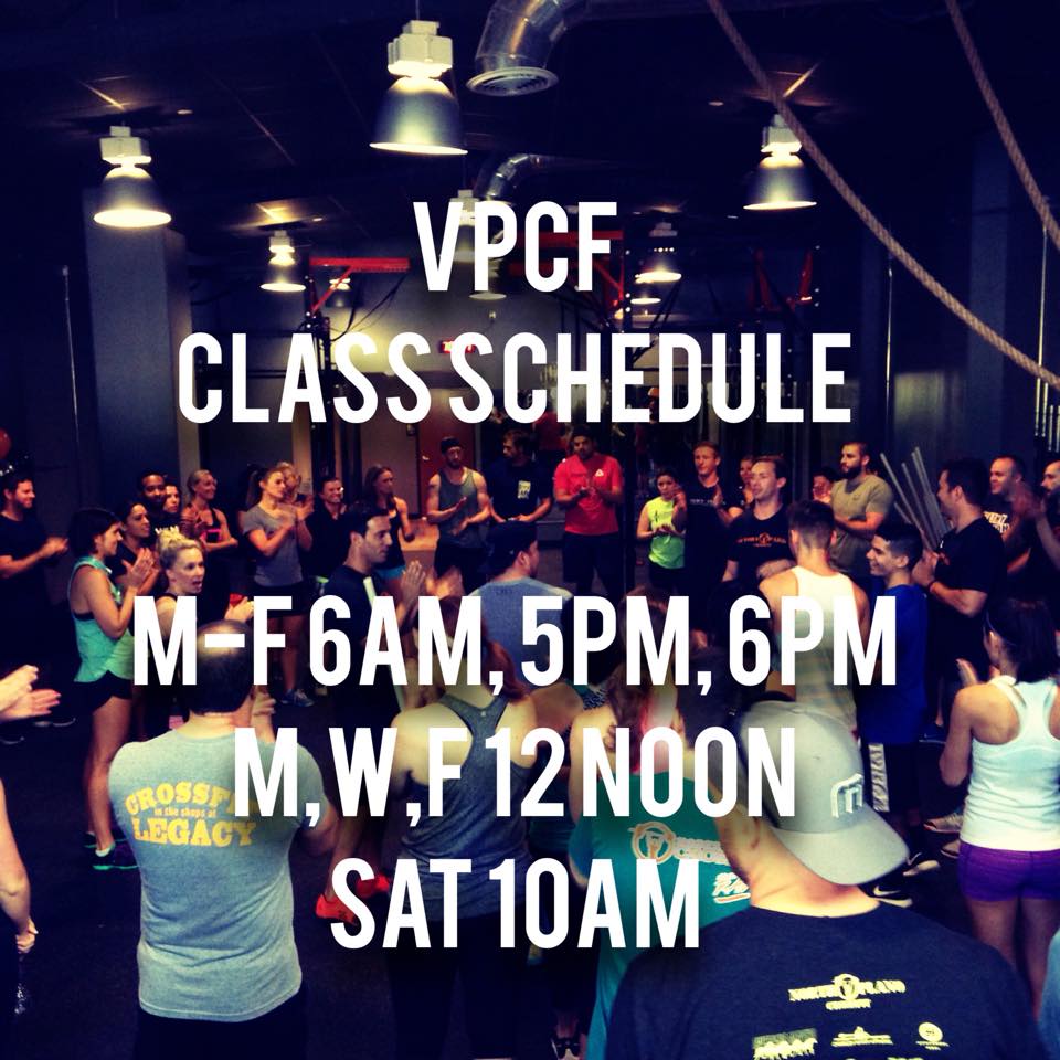 VPCrossFit's tweet photo. Class Schedule today: 6:00 am, 12 Noon, 5:00 pm &amp; 6:00 pm! Don't miss it! http://t.co/GxcC788dHp