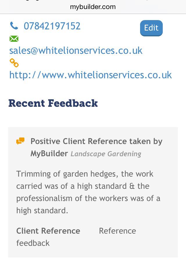 Some great feedback from another customer #tradetalk on out <a href="/mybuilder/">MyBuilder</a> profile