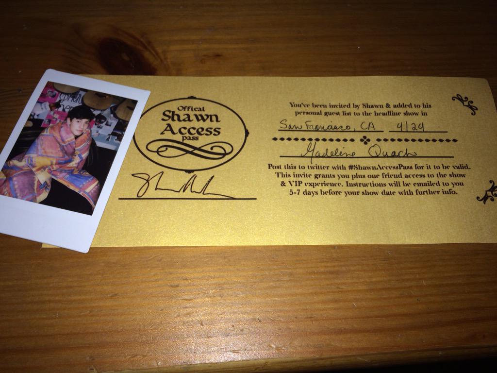 shxwnair's tweet photo. This will never happen to me... #ShawnAccessPass http://t.co/jDYxSTxGmQ