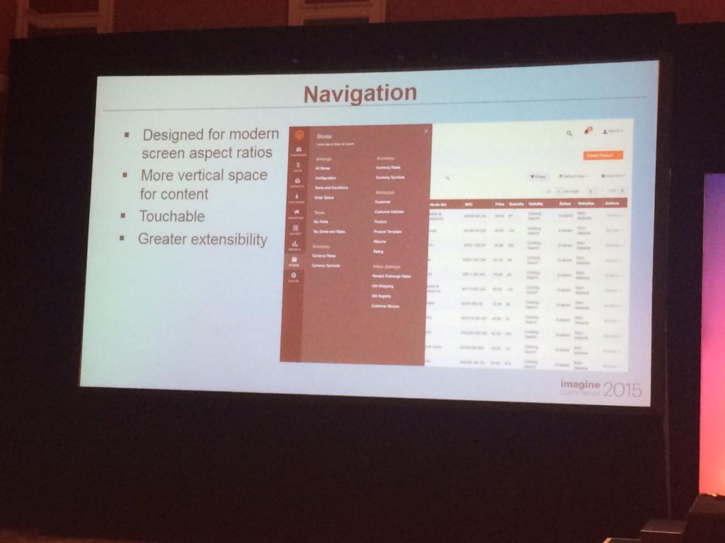 kandarp: New Magento 2 admin interface, really looking forward to it! #ImagineCommerce @magento @ZealousWeb http://t.co/SzryOCFsQj