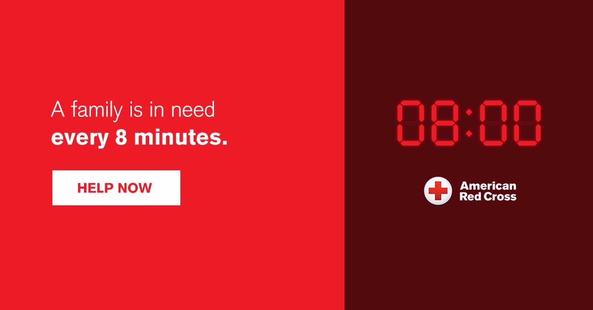 RedCross's tweet photo. Every 8 minutes we respond to a home fire or other disaster. Let’s make each minute count. http://t.co/O5aTByZe56 http://t.co/aSq0lskujN