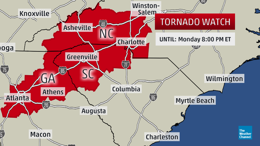 #BREAKING: #Tornado watch now in effect until 8pm EDT for parts of GA ...