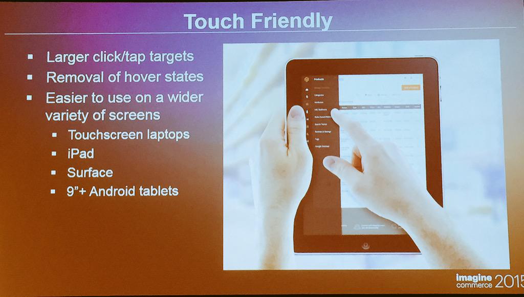 ignacioriesco: #magento2 admin #touchable #imagine2015 http://t.co/MlSCK0LObJ