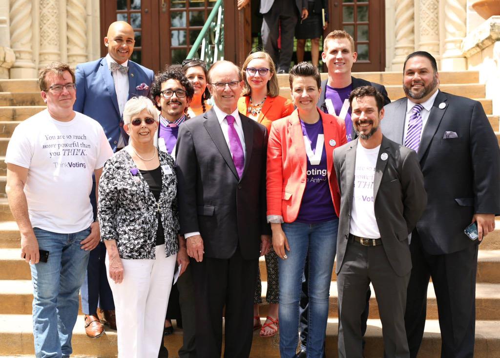 SA2020's tweet photo. With our friends at #TheVotingApp Press Conference! #MobilizeSA #VoteSA #CivicEngagement http://t.co/fUMyej9xhq