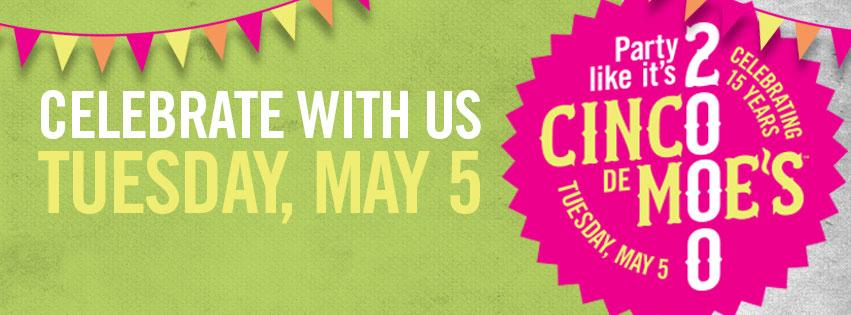 MoesLongIsland's tweet photo. Cinco de Mayo is right around the corner! Make your fiesta a memorable one! #welcometomoes#cincodemoes
(866) 950-MOES http://t.co/j41mbM98c1
