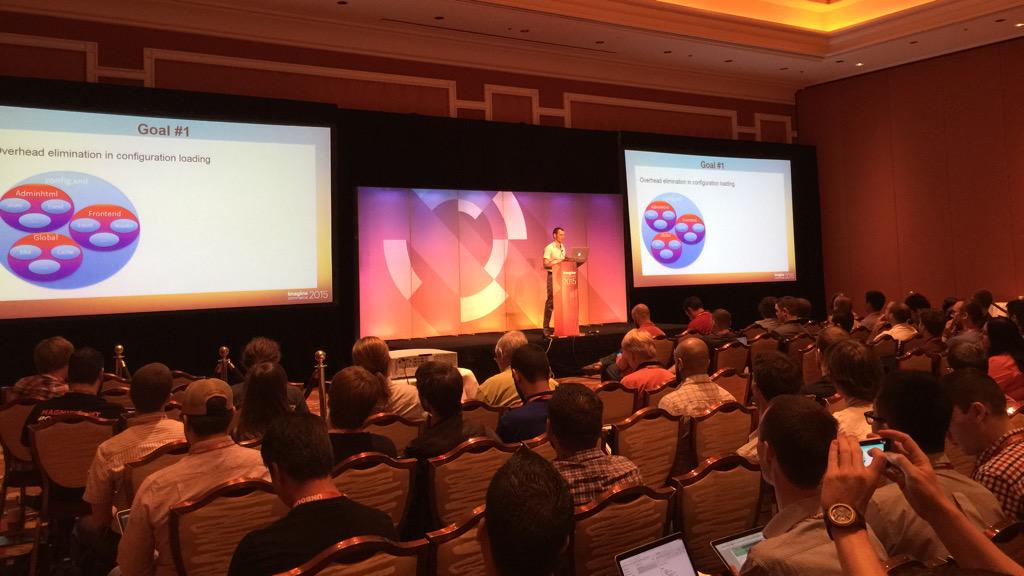 benmarks: Next up at #MagentoImagine Magento 2 Deep Dive is config discussion from Oleksii Korshenko. http://t.co/8UlaeK7V9M