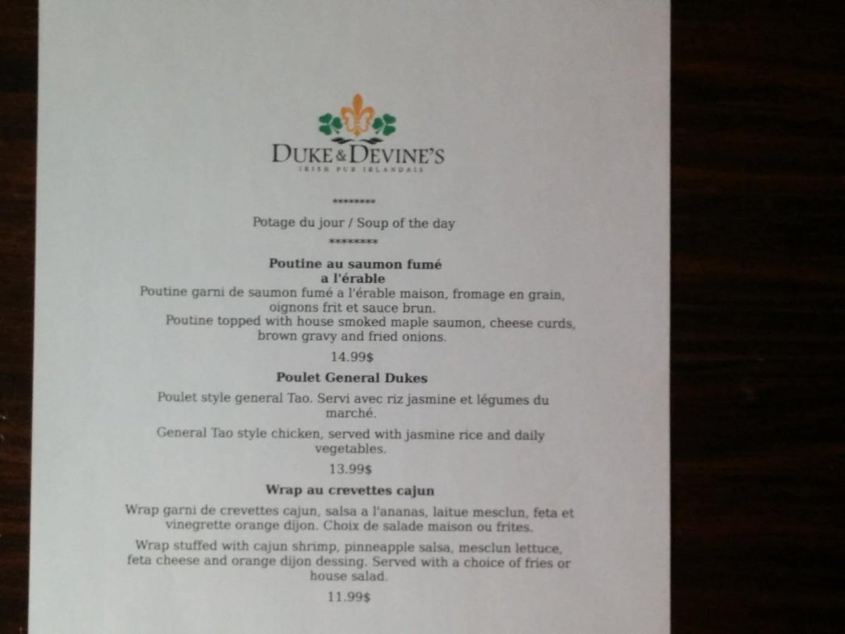 This weeks lunch specials. Go Habs Go!!