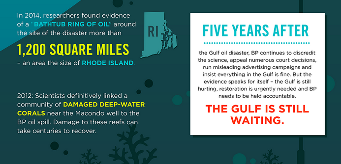 audubonsociety's tweet photo. INFOGRAPHIC: Nearly #5yearslater, the Gulf is still hurting http://t.co/36nV9TDeSv #makeBPpay #DeepwaterHorizon http://t.co/LDcAd3bR9y