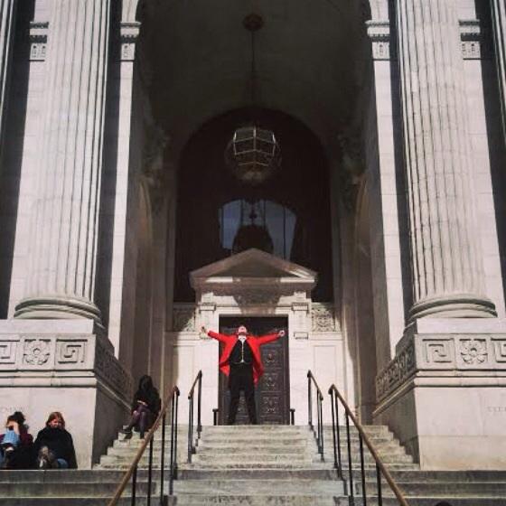 TheGoring's tweet photo. Enjoying the view! Oscar the Footman at the @nypl. #TheUltimateService http://t.co/j986u2FtGB
