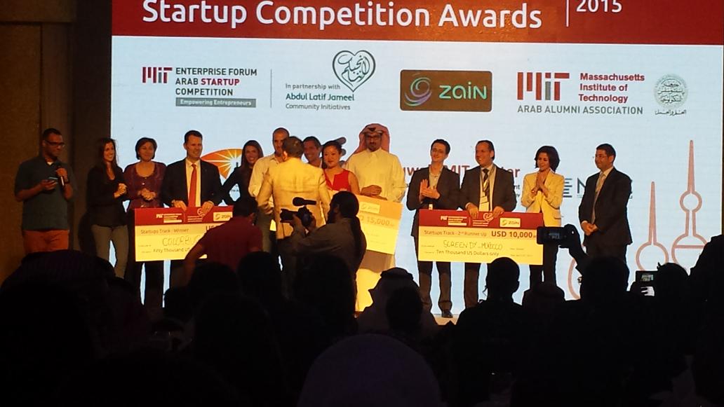 noornet's tweet photo. Startup Track Winners #Uae #Egypt #Morrocco with Judges on Stage. #MitinKuwait @MITEFarab http://t.co/fq6BTZwHuB