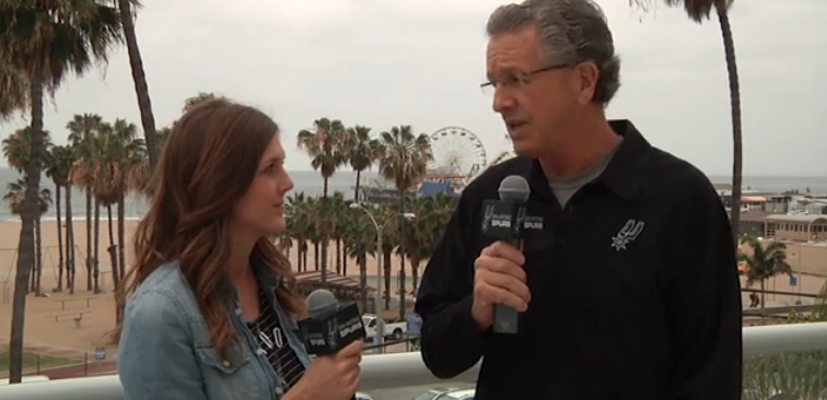 spurs's tweet image. Check with Bill &amp;amp; @RachelSantschi for today's #SpursUpdate from LA.

WATCH: gospu.rs/1E34aMz