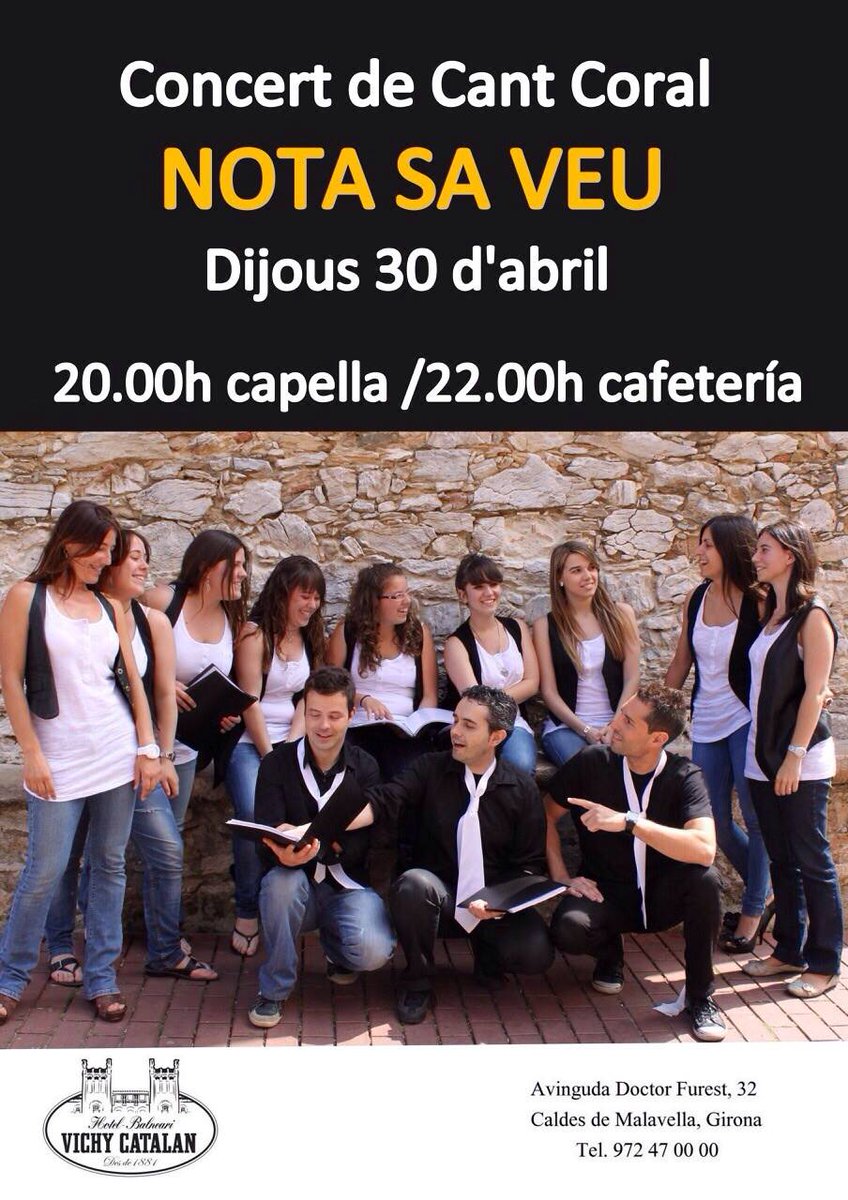 notasaveu's tweet photo. El 30 d'abril estarem al @BalneariVichyC Primer #acappella, després amb piano! @MartaRibera @EliaRibera @MarinaCaner http://t.co/Lw45VESfFX