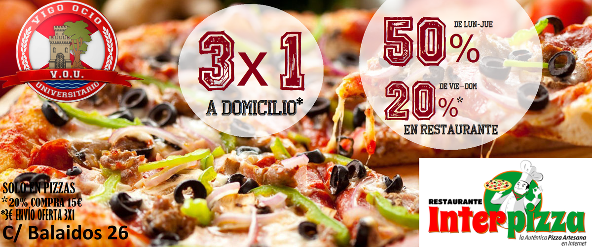 TheCommunityVOU's tweet photo. Si os gusta la #pizza y #ahorrar estás de suerte si eres socio de @VouVigo con #voucard DESCUENTO en #Interpizza http://t.co/u9WliZxeOO