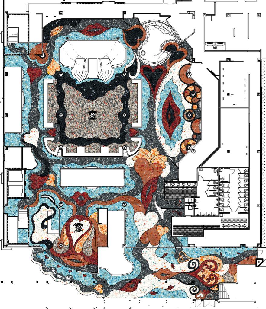 MangosSoBE's tweet photo. Fancy floors: @OrlandoMangos shares new terrazzo floor design feature!  Who is ready for Mango's Orlando? http://t.co/wG45JYrAYo