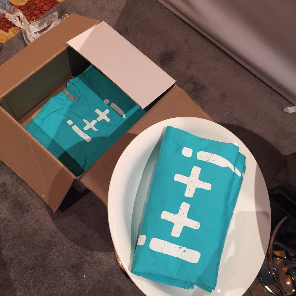 demacmedia: Fold all the shirts! Come grab one later during the Marketplace Reception at 3! #ImagineCommerce #MagentoImagine http://t.co/MqQBu6SCzL