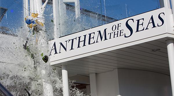 Details: <a href="/RoyalCaribbean/">Royal Caribbean</a> christens newest #cruise ship -- #AnthemoftheSeas. #CruiseCritic bit.ly/1cREOXG