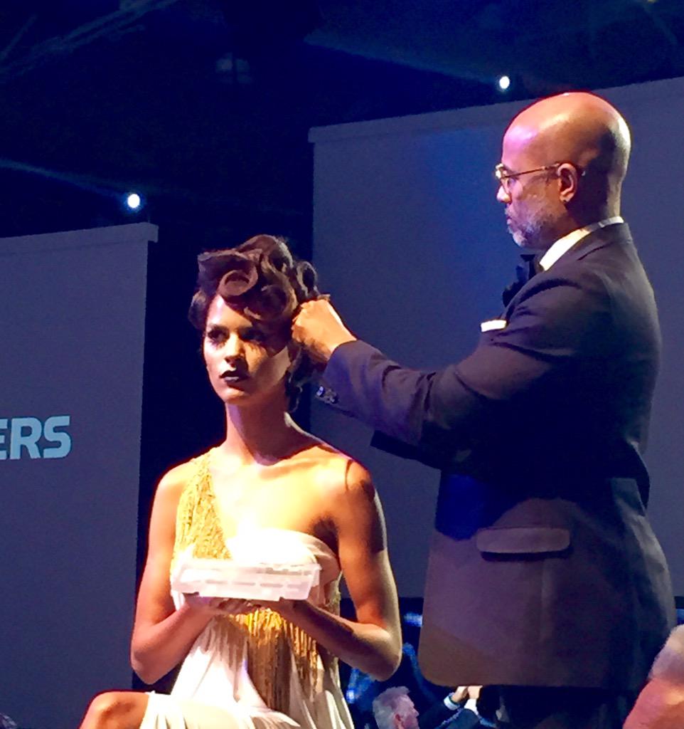 RevlonProCanada's tweet photo. Adrian Carew working his magic at #StyleMastersShow2015. We're so proud he was chosen as 1 of only 9 global finalists http://t.co/TRaSv7x5Jh