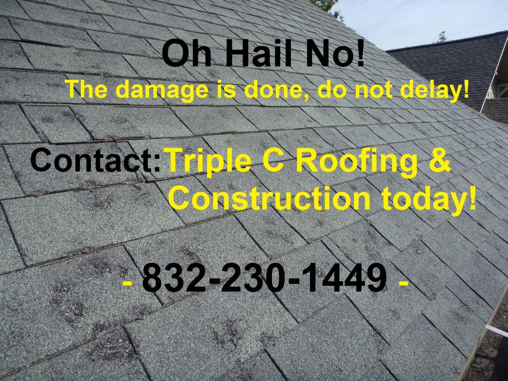 TripleCRoofing's tweet photo. #hailDamage ? #Houston give us a call: 832-230-1449 http://t.co/PapixYaAqg