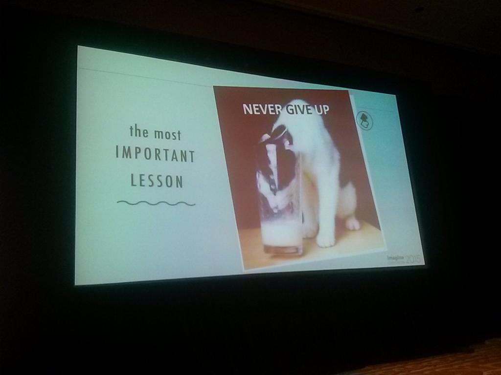 sherrierohde: Sarah Timmerman's most important lesson from founding @bboutique? Never give up! #imaginecommerce http://t.co/ZQHBtf8vce