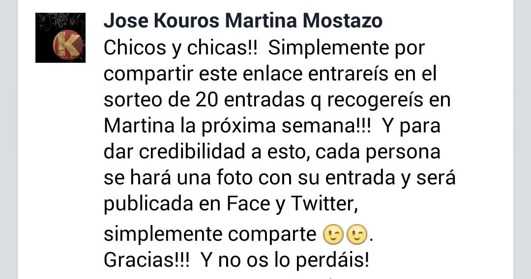 CONCIERTAZO!! De HUGO Salazar en martína / 30 de abril> COMPARTE enlace y GANA tú ENTRADA!!