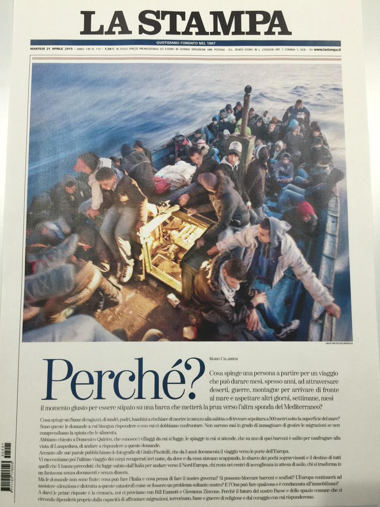 mariocalabresi's tweet photo. La prima pagina de @la_stampa di domani #perchè http://t.co/tm0qVz2AAs