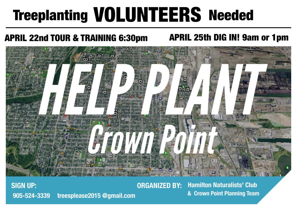 TreesCount's tweet image. Still time to #volunteer 4 @HamiltonNature &amp;amp; @CrownPointHub #treeplanting blitz. Sign up here: www3.signupgenius.com/mobile/index.c…