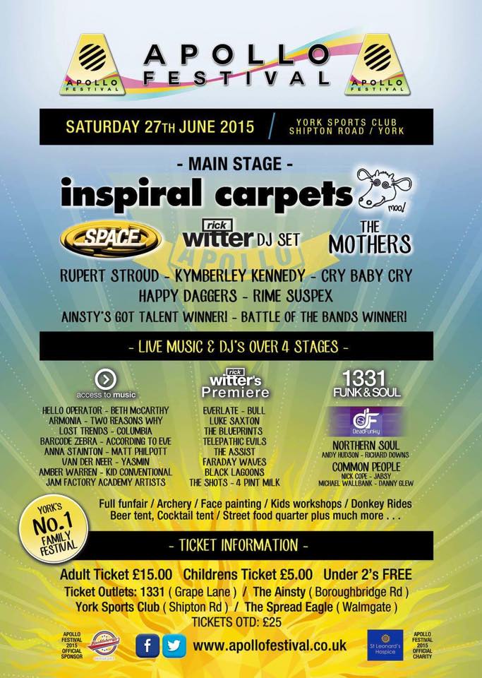 Inspiral Carpets headline Apollo Festival June 27th tickets  50 acts over 5 stages <a href="/MENnewsdesk/">Manchester News MEN</a> <a href="/indiemanchester/">indie manchester</a>