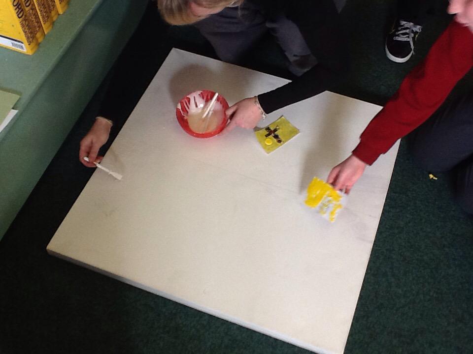 Chowbent's tweet image. Our British Values day here with the multi-faith art made by KS2 taking shape...