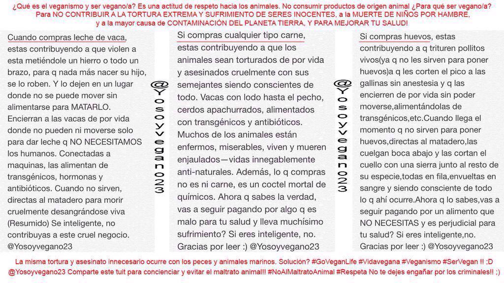 YoSoyVegano23's tweet photo. #TuitContraElMaltratoAnimal
Solucion: #Veganismo 
+ #follobackasegurado 

DA RT y sigue a quien dioRT
#GoVeganLife 💪😁 http://t.co/iFXkHI5urR
