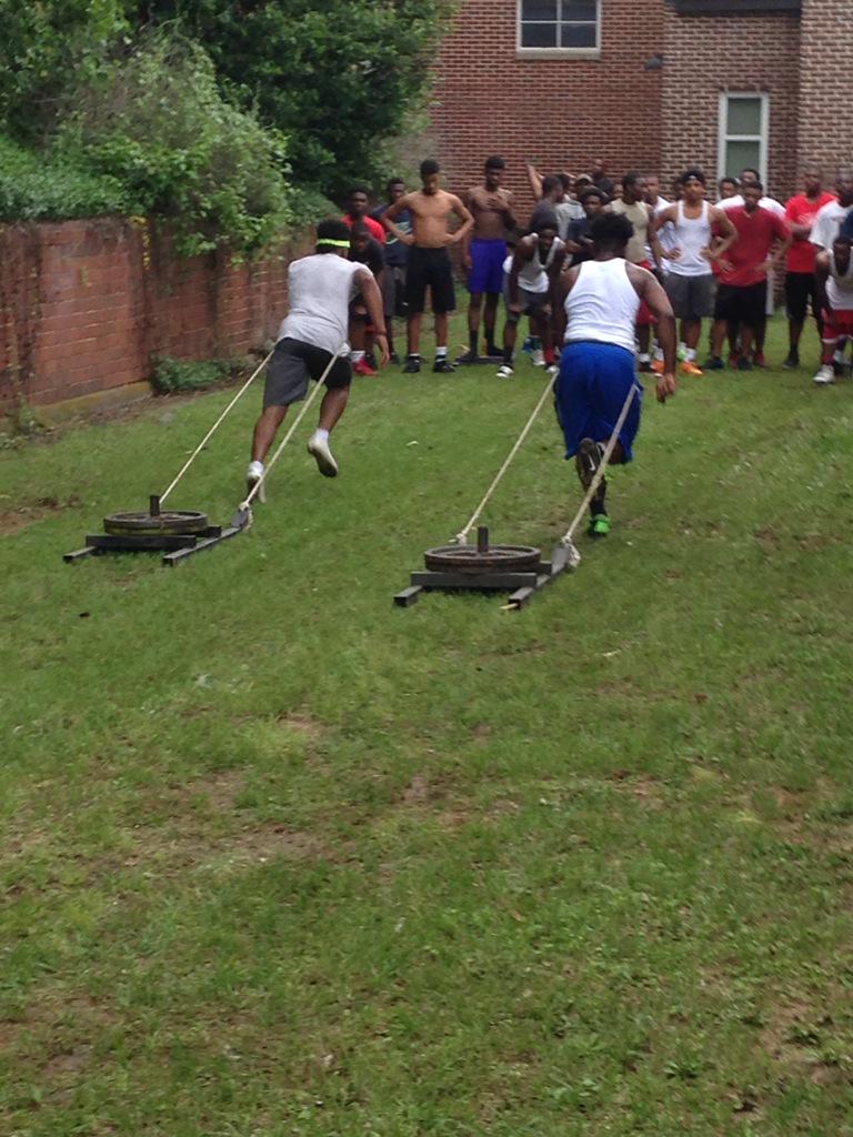 Sled work. Getting bigger faster stronger. August right around corner
