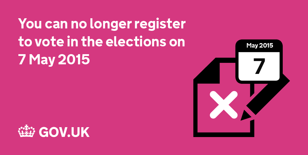 You can no longer register to vote in the elections on 7 May. You can still register for other future elections.