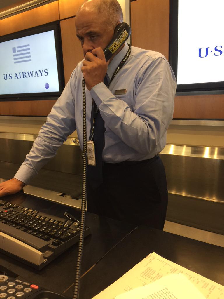 When you are exhausted &amp; delayed due to weather. You want Karl working the keyboard to find a way home. <a href="/USAirways/">US Airways</a>