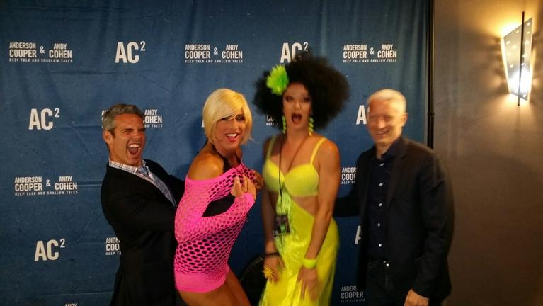 OdenJean's tweet photo. Andy Cohen, Kylie Jean Lucille, Sushi &amp; Anderson Cooper! It looks like somebody's been a bad girl! http://t.co/V32AhnAcgB