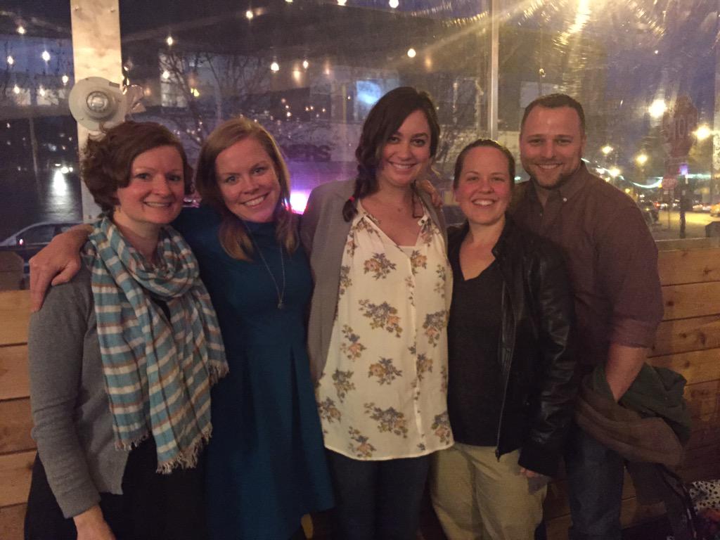 KristinZiemke's tweet photo. Celebrating the #BurNTA Prez!! Yay @MsAHuffman! Best PLN ever!! @MsLaidler @skibtech @KovacsTeach missing @MsMagiera http://t.co/qeTEMIVAby